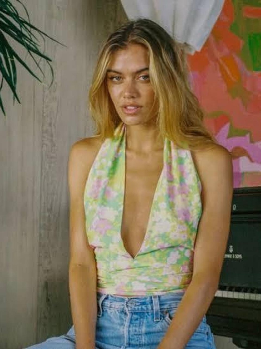 With Jean Rendezvous Floral Halter